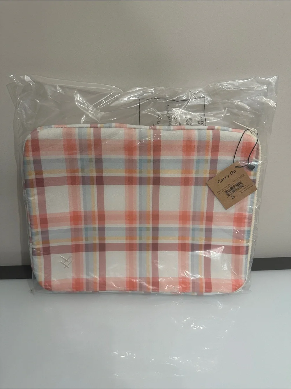 Thread Coral Plaid Laptop Pouch - 17in Laptop